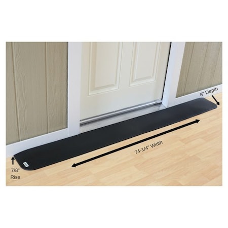 Handi Ramp ADA Compliant Rubber Threshold Ramp: 7/8" Rise x  74-1/4" Wide x 8" Depth - 2 pc assembly MRAEZ0140